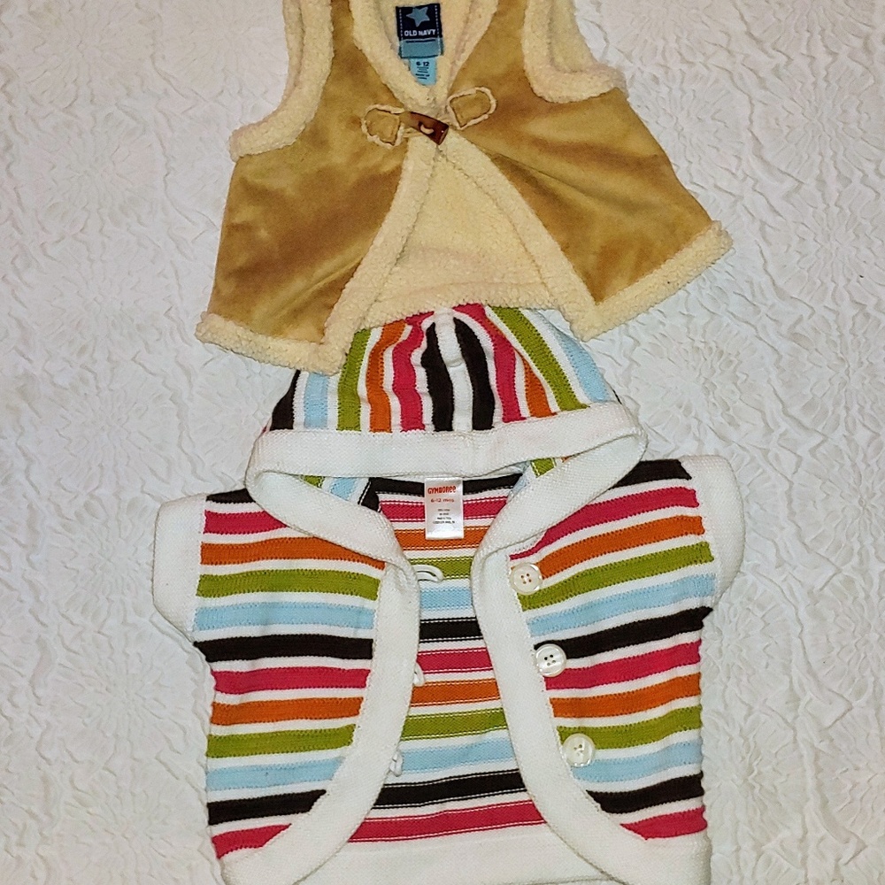 Lot of 6-12mo Fall Vests, GUC!